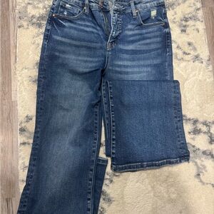 Straight-Leg Mid-Rise Women's Jeans in Dark Blue